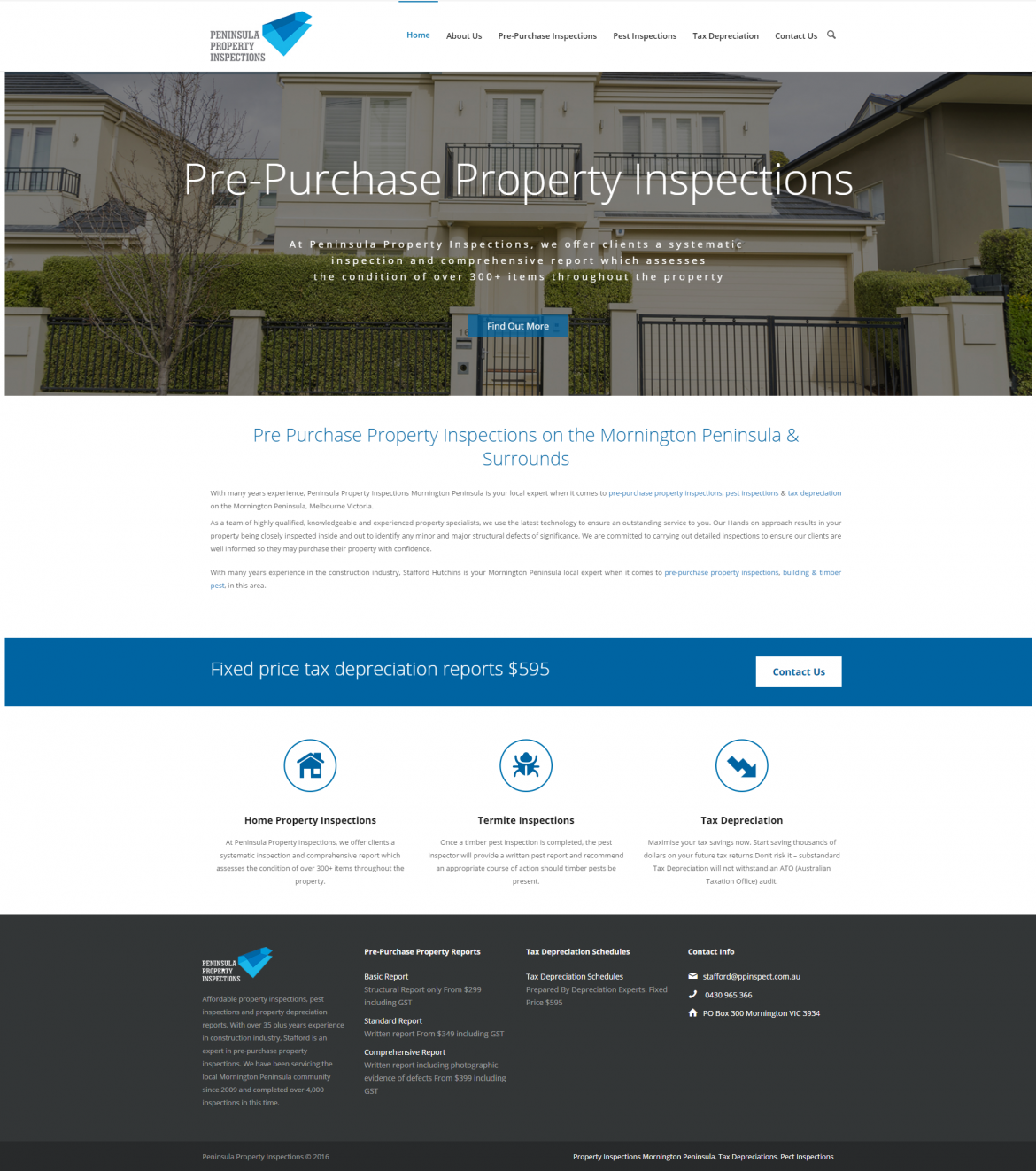 Peninsula Property Inspections Website Development